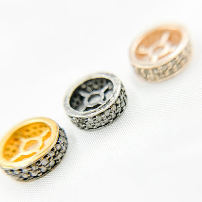 Diamond & Sterling Silver Spacer Bead