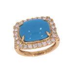 Load image into Gallery viewer, CR97357TQ14X10. 18K Solid Gold Diamond and Turquoise Ring