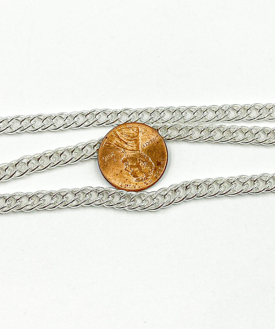 925 Sterling Silver Double Curb Chain. V35SS