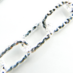 Load image into Gallery viewer, V138DCSS. Sterling Silver Round Diamond Cut Paperclip Chain
