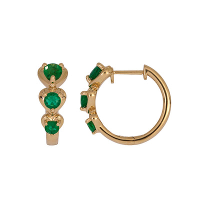 EHZ57588. 14K Solid Gold Fancy Gemstone Hoops