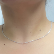 14K Solid White Gold Wheat Chain