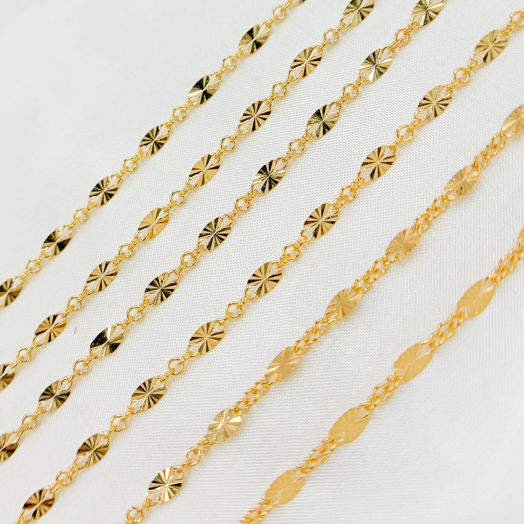 193SBSF. 14K Gold-Filled Diamond Cut Marina Link Chain