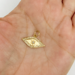 Load image into Gallery viewer, 14K Solid Gold with Diamonds Evil Eye Shape Charm. GDP35
