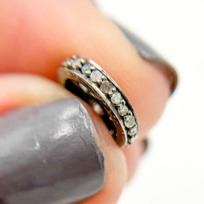DC806. Diamond & Sterling Silver Spacer Bead