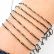 Rhodium Sterling Silver Wheat Chain