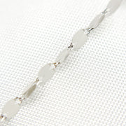 14K Solid White Gold Flat Marina Chain