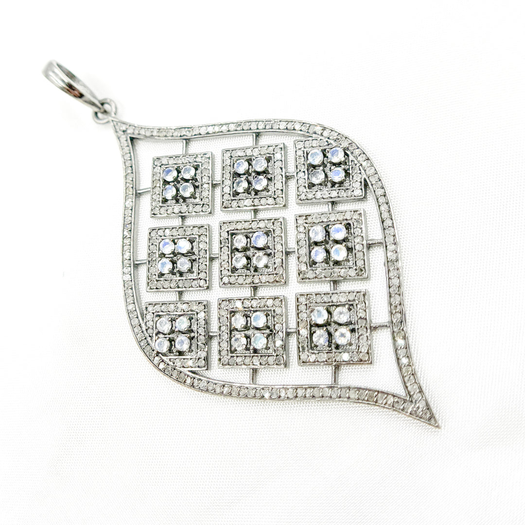 DP164. Diamond Sterling Silver Marquise Shape Pendant