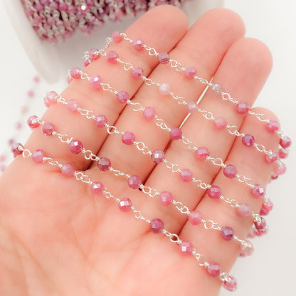 Buy Red Quartz Sterling Silver Wire Wrap Chain