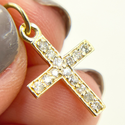 Shop Now Gold Cross Charm in Diamond, Ruby, Blue Sapphire and Emerald