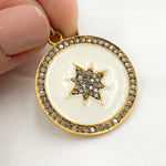 Load image into Gallery viewer, DP544A. Diamond Sterling Silver Round Star Enamel Pendant
