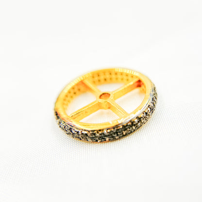 DC738. Diamond & Sterling Silver Spacer Bead