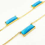 Load image into Gallery viewer, NFZ72631TQ. 14K Solid Gold Turquoise Bars Necklace