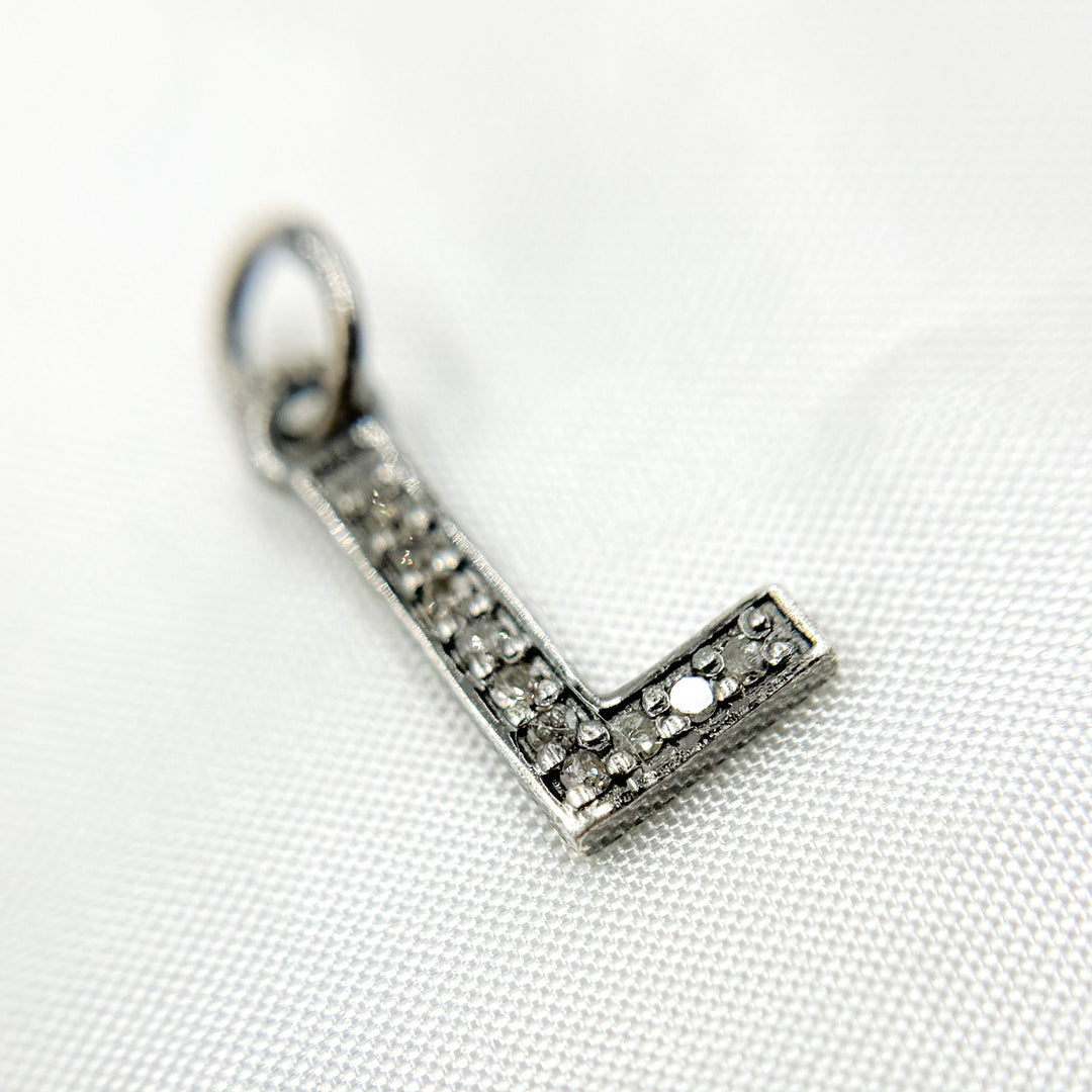 DC507. Diamond Sterling Silver Letter "L" Charm