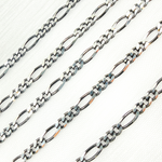 Load image into Gallery viewer, Z93SB. Black Rhodium &amp; Sterling Silver Figaro Link Chain
