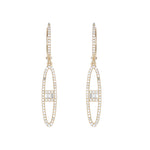 Load image into Gallery viewer, EFG53685. 14K Solid Gold and Diamonds Dangle Earrings