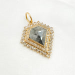 Load image into Gallery viewer, 14K Solid Gold Diamond and Fancy Diamond Rhomb Charm. KG82B
