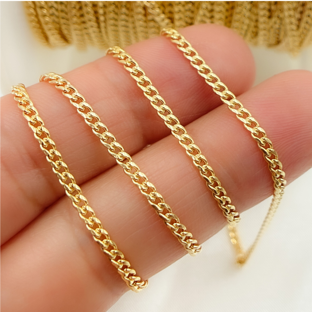 66HRGF. 14K Gold Filled Flat Curb Chain.