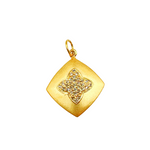 Load image into Gallery viewer, 14K Solid Gold Diamonds Flower Square Charm. GDP188
