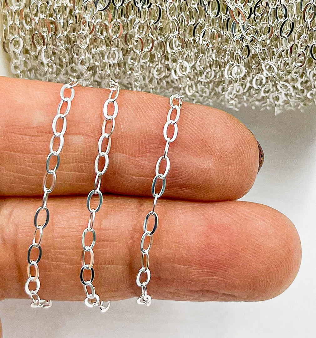 925 Sterling Silver Cable Chain. V94SS