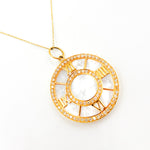 Load image into Gallery viewer, Shop now 14K Solid Gold Roman Time Pendant
