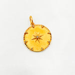 Load image into Gallery viewer, 14K Solid Gold Diamonds Circle Star Charm. GDP185
