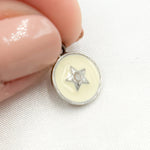 Load image into Gallery viewer, DC135A. Diamond Sterling Silver Round Star Enamel Charm
