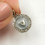 Load image into Gallery viewer, DC541A. Diamond Sterling Silver Round Heart Enamel Charm
