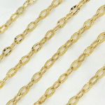 Load image into Gallery viewer, Gold Plated 925 Sterling Silver Flat Hammered Oval Link Chains