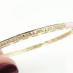 Load image into Gallery viewer, KG104. 14K Solid Gold Enamel Bangle with Diamonds