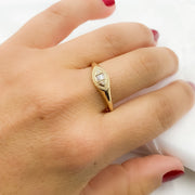 14K Solid Gold & Diamond Ring.
