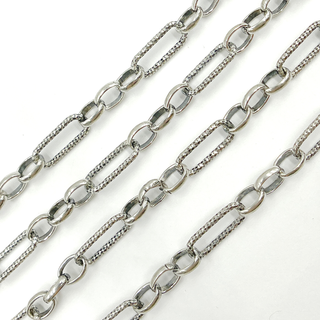 V168OX. Oxidized Sterling Silver Paperclip Chain