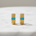 Load image into Gallery viewer, EHZ57170. 14k Solid Gold Gemstone Huggies