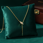 Load image into Gallery viewer, NFC71992. 14k Solid Gold Diamond and Emerald Snake Necklace