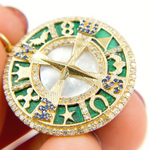 Load image into Gallery viewer, Gold Compass Round Pendant
