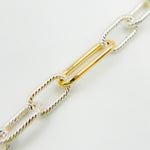 Load image into Gallery viewer, V307TT. Gold Filled  and Silver Mixed Link Chain – Smooth Long Links and Twisted Short Links