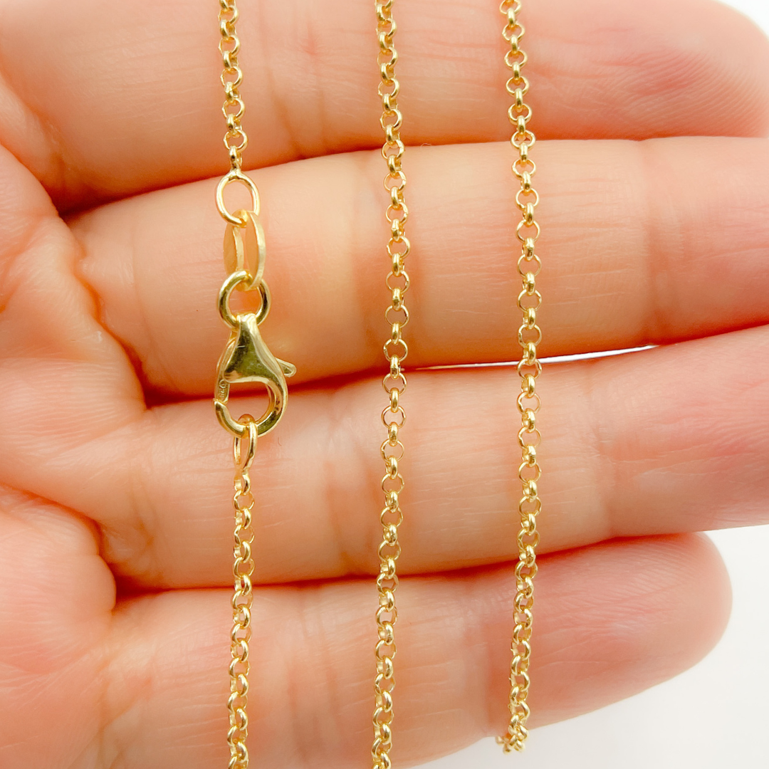 Gold Plated 925 Sterling Silver Rolo Necklace. 28Necklace
