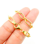 Load image into Gallery viewer, 120HVR1234001BR. 14K Solid Yellow Gold Hollow Long and Three Short Link Bracelet