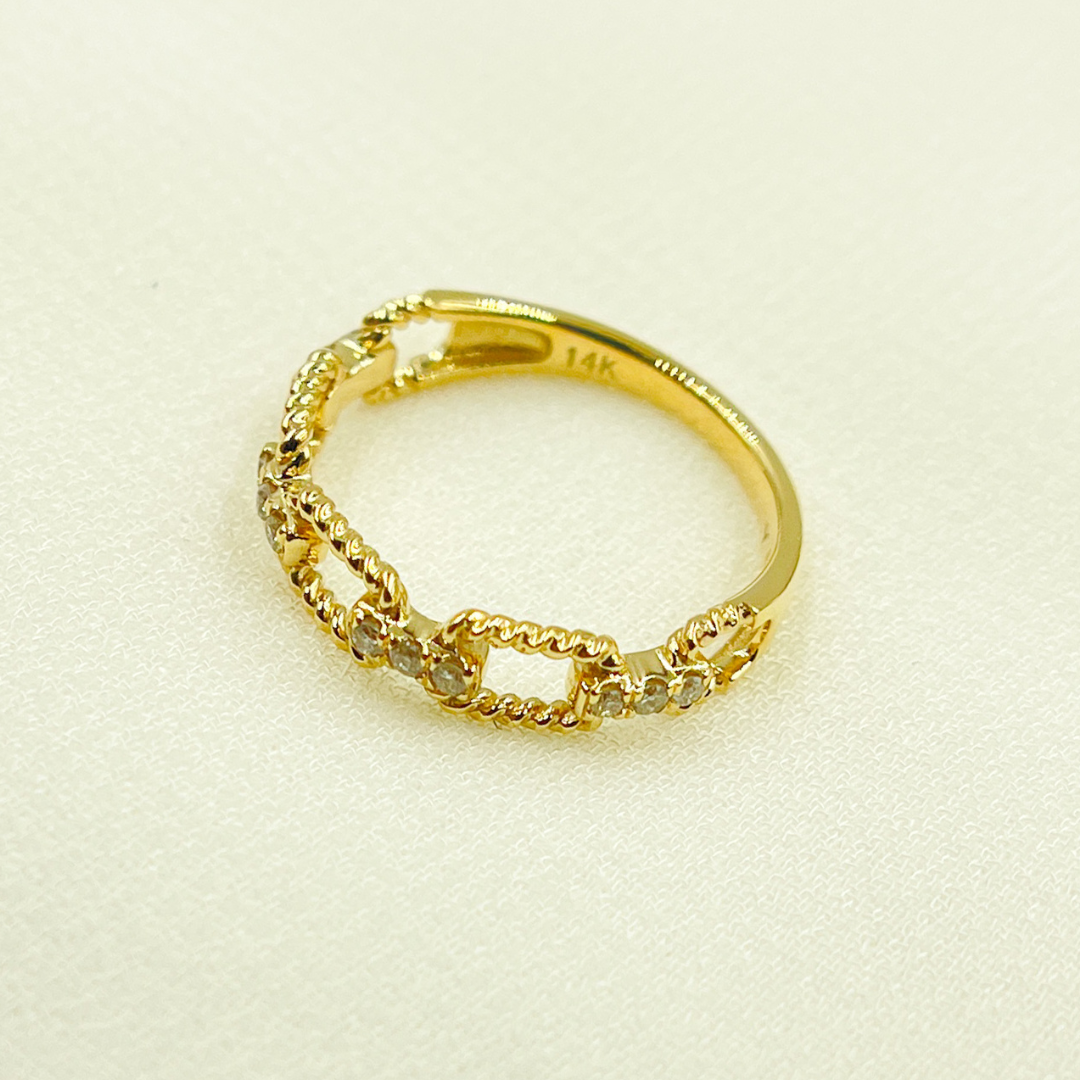 14K Solid Gold Diamond Ring. RAC01199