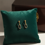 Load image into Gallery viewer, GER170. 14K Solid Gold Diamond Dangle Ovals Earrings