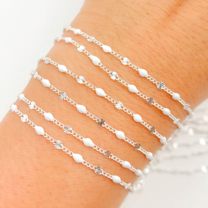 Sterling Silver Enamel Marina Link Chains