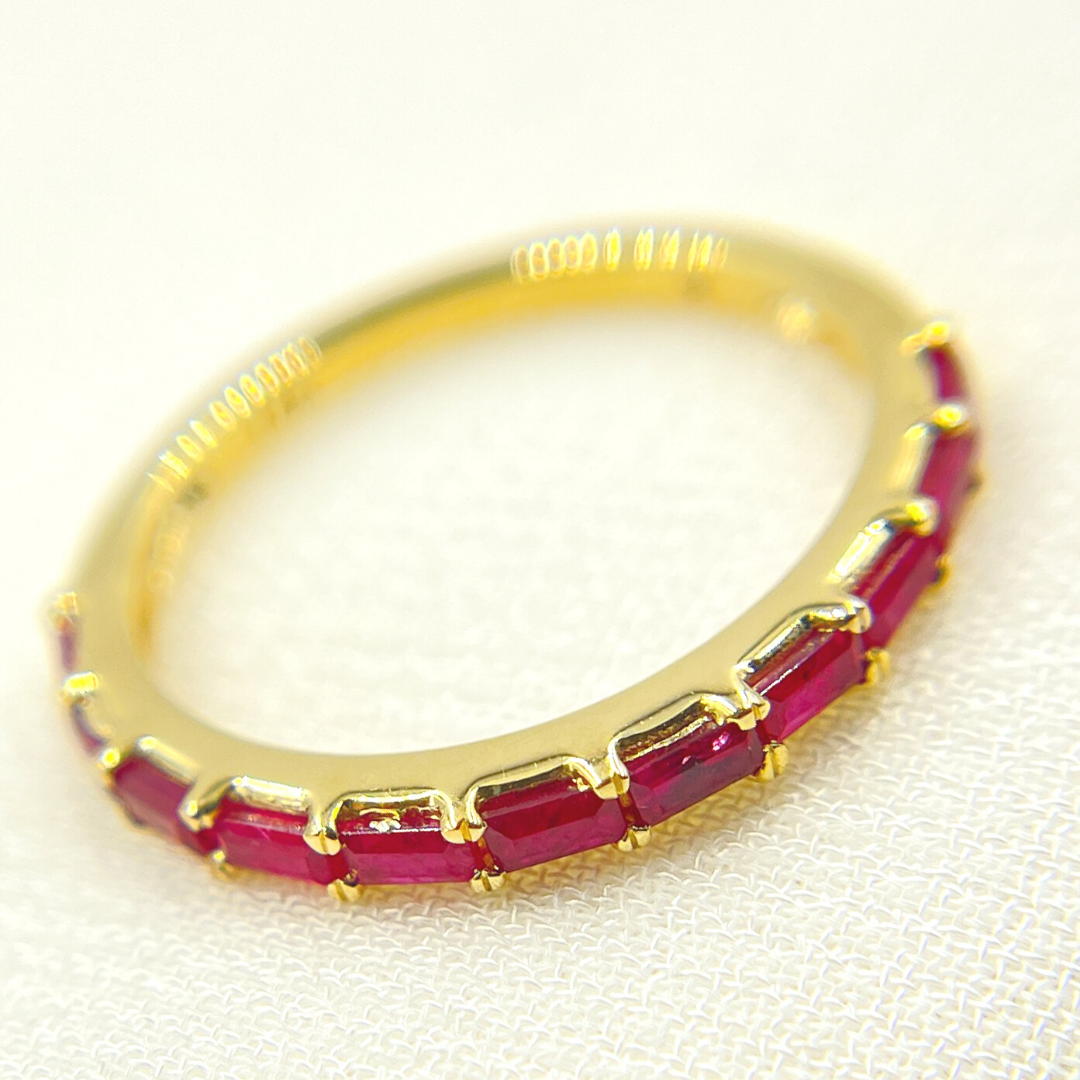 14K Solid Yellow Gold Ruby Ring. RAZ01370RU
