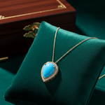 Load image into Gallery viewer, CP96889TQ15X11. 18K Solid Gold Diamond and Turquoise Pendant