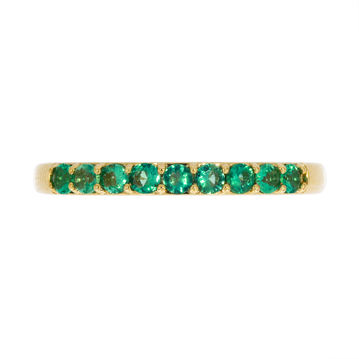 RAZ01843EM. 14K Solid Gold Emerald Band Ring