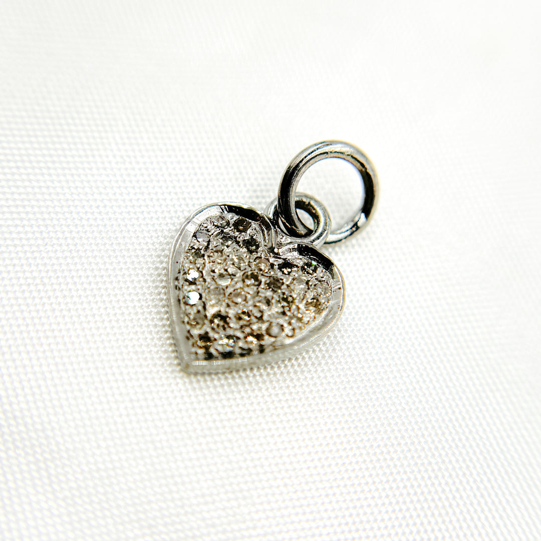 DC286. Diamond Silver Heart Charm