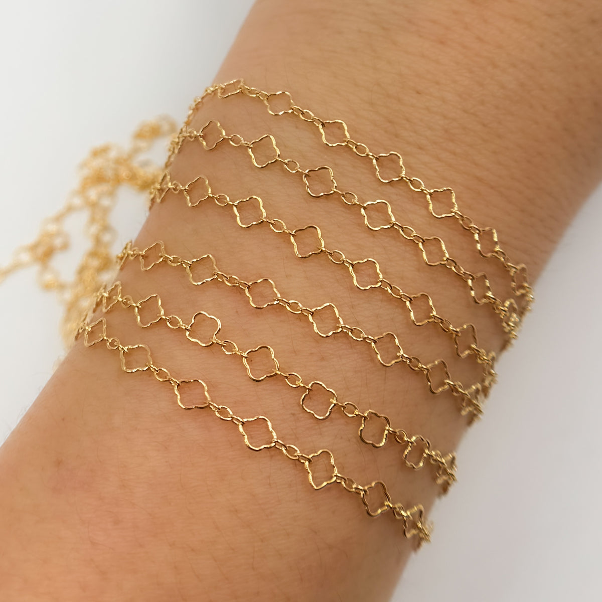 14K Filled Clover and Oval Link Chain