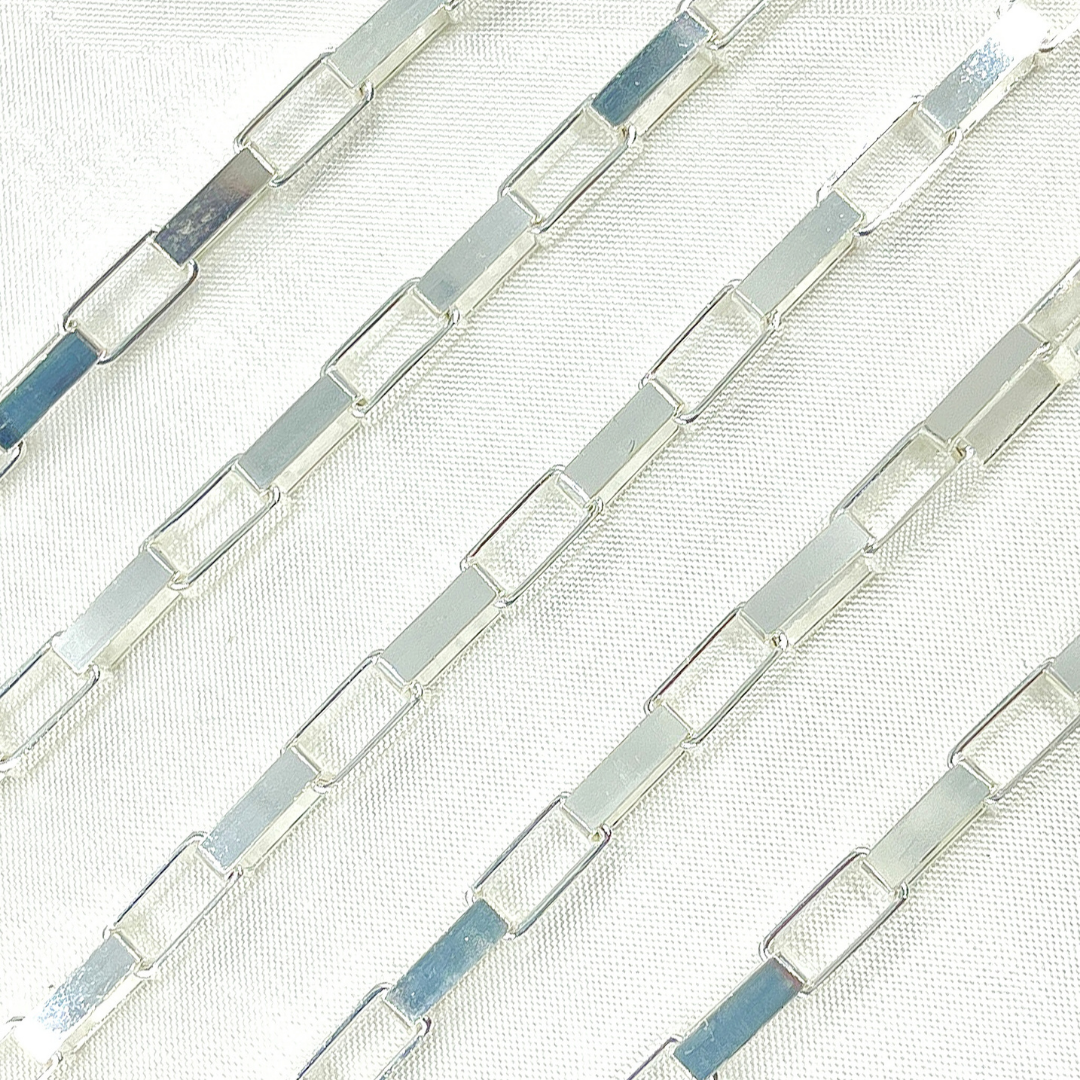 V42SS. Sterling Silver Flat Box Link Chain