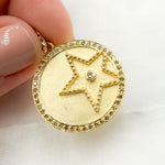 Load image into Gallery viewer, DP805. Diamond Sterling Silver Round Star Pendant
