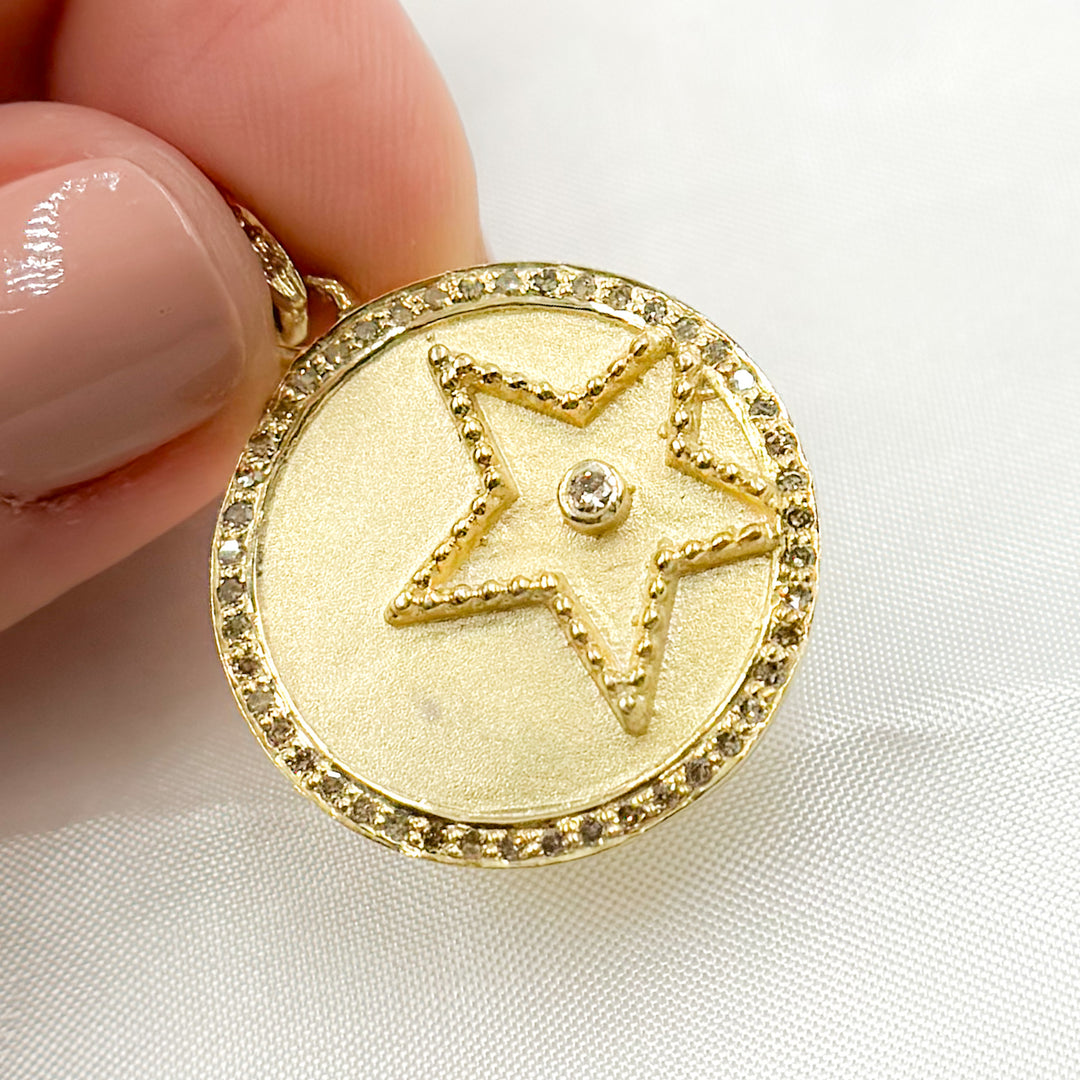 Silver Rounded Star Buy Diamond Sterling Silver Round Star Pendant