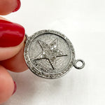 Load image into Gallery viewer, DC549. Diamond Sterling Silver Round Star Connector
